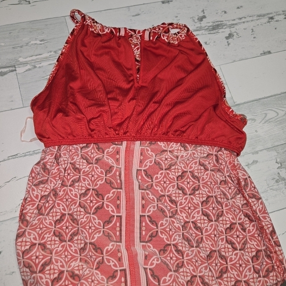 Max Studio Patterned Halter Dress Red Viney Dial Print Size Small $98 EUC - Picture 10 of 12